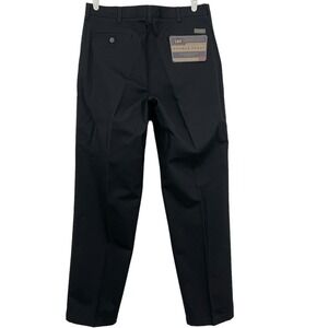 Lee Men's Relaxed Comfort Dark Navy Pants 34x32 Double Pleat Tapered Cotton NWT